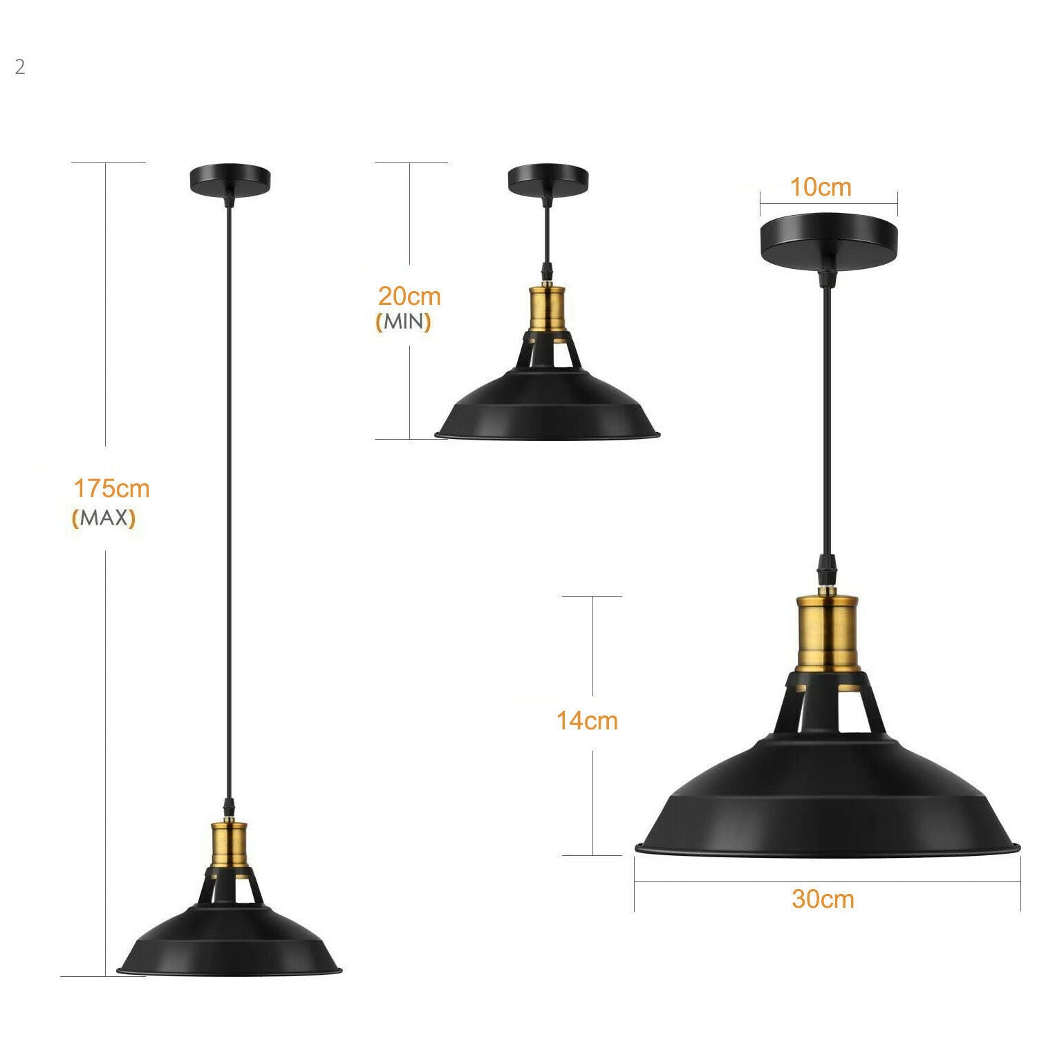 3 Pack Stylish Kitchen Island Pendant Light Metal UK ~3579